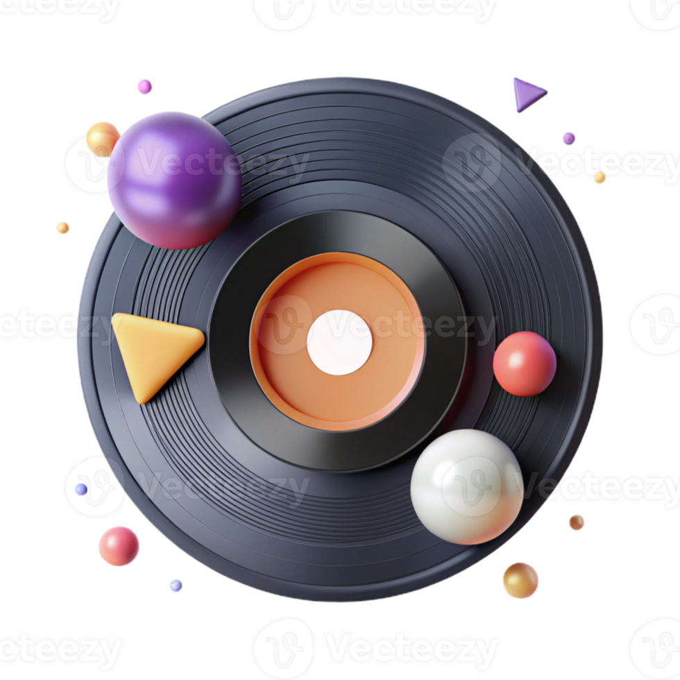 stunning artistic Vinyl Record Minimalist Design Element Isolated high quality png
