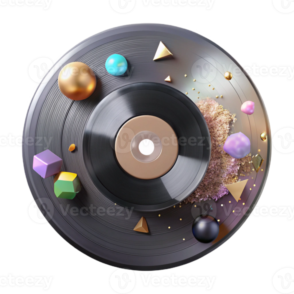 impressive abstract Vinyl Record Grunge Overlay Transparent premium png