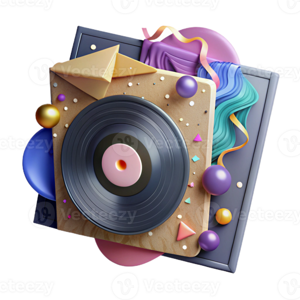 extraordinary artistic Vinyl Record in Sleeve Isolated Music Packaging detailed png