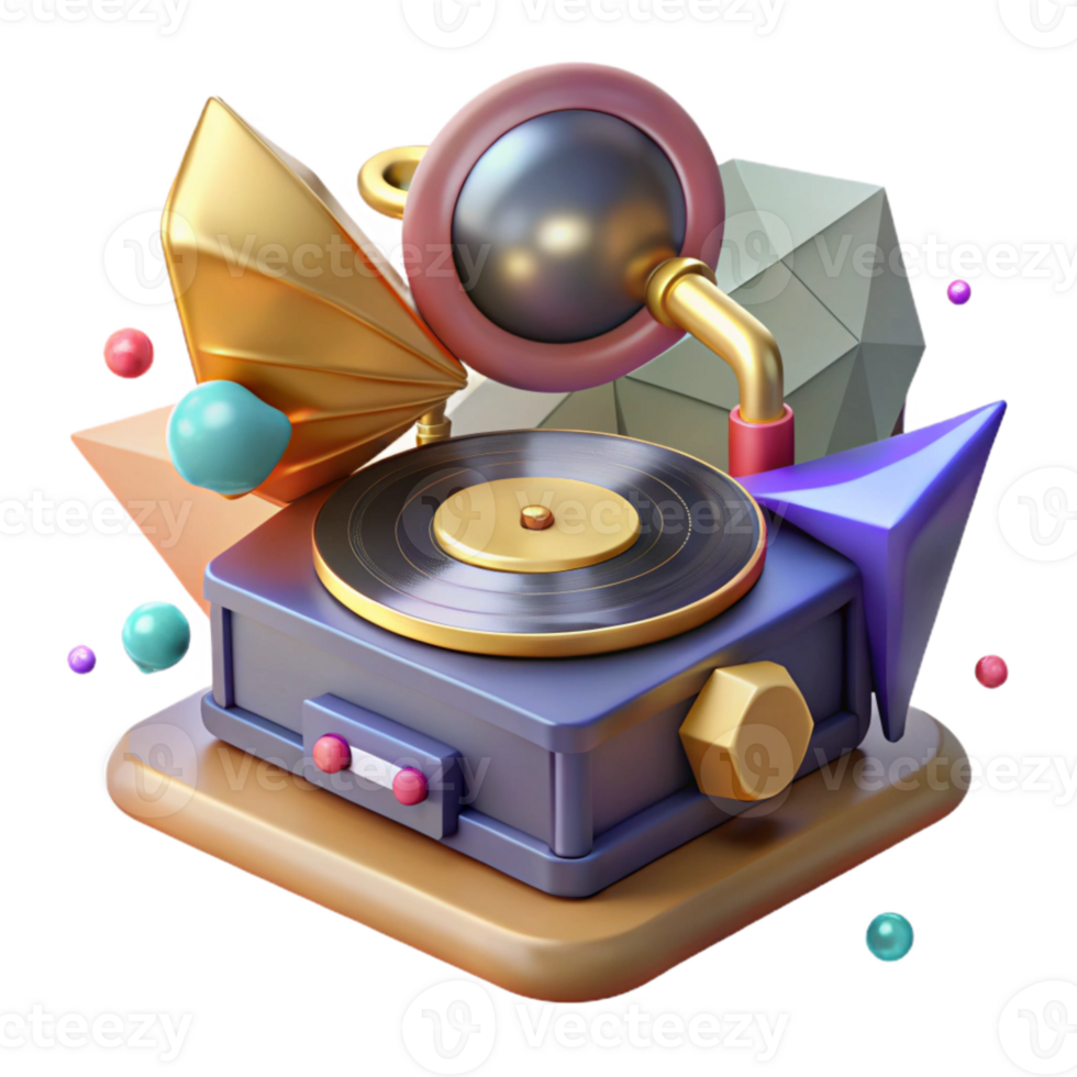 dramatic rustic Vinyl Record Player Headshell Cutout Audio Equipment professional png