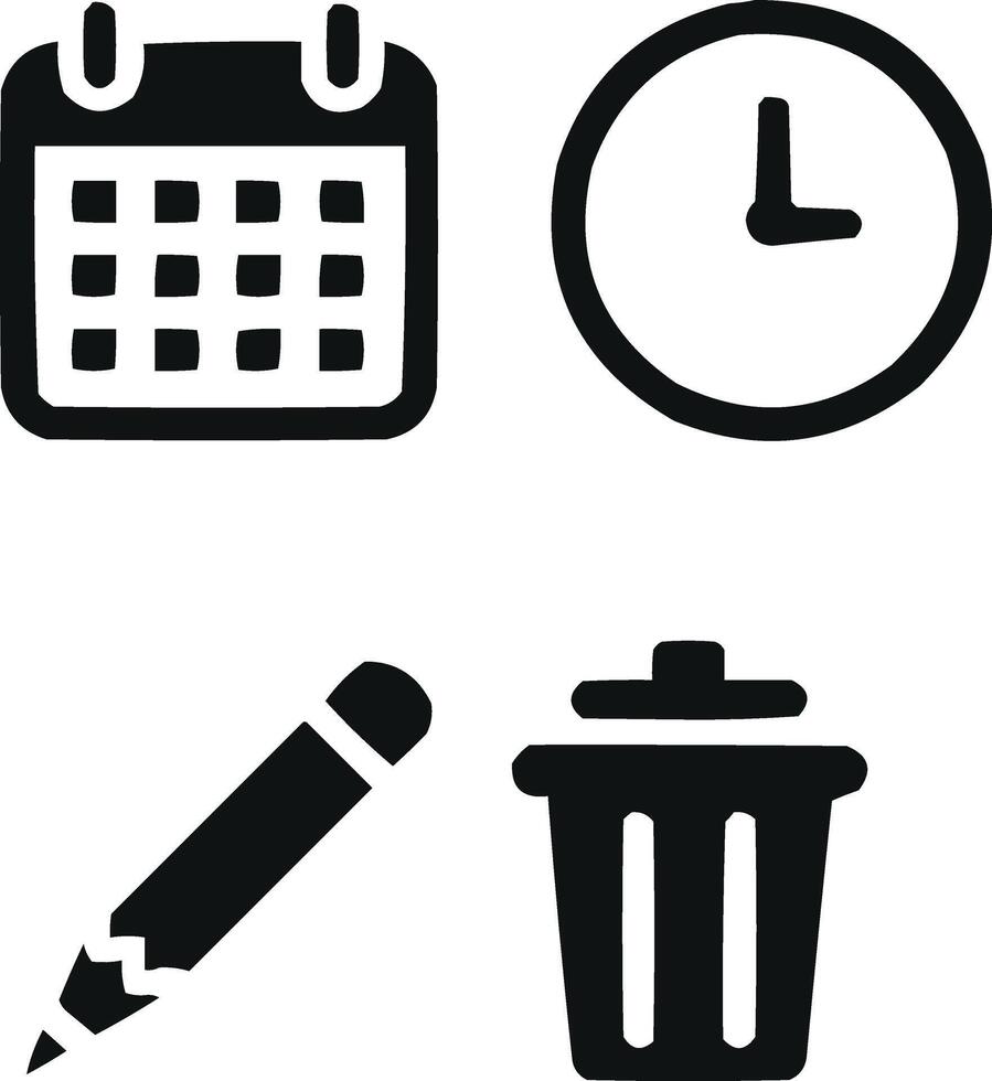 Silhouette Scheduling Date Bundle Icon Available on EPS File vector