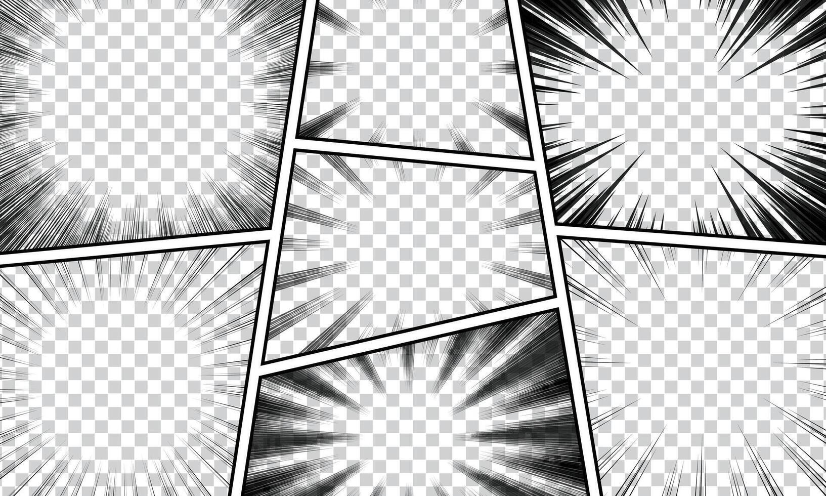 Comic book page background with radial effect, halftone, in pop art style. vector
