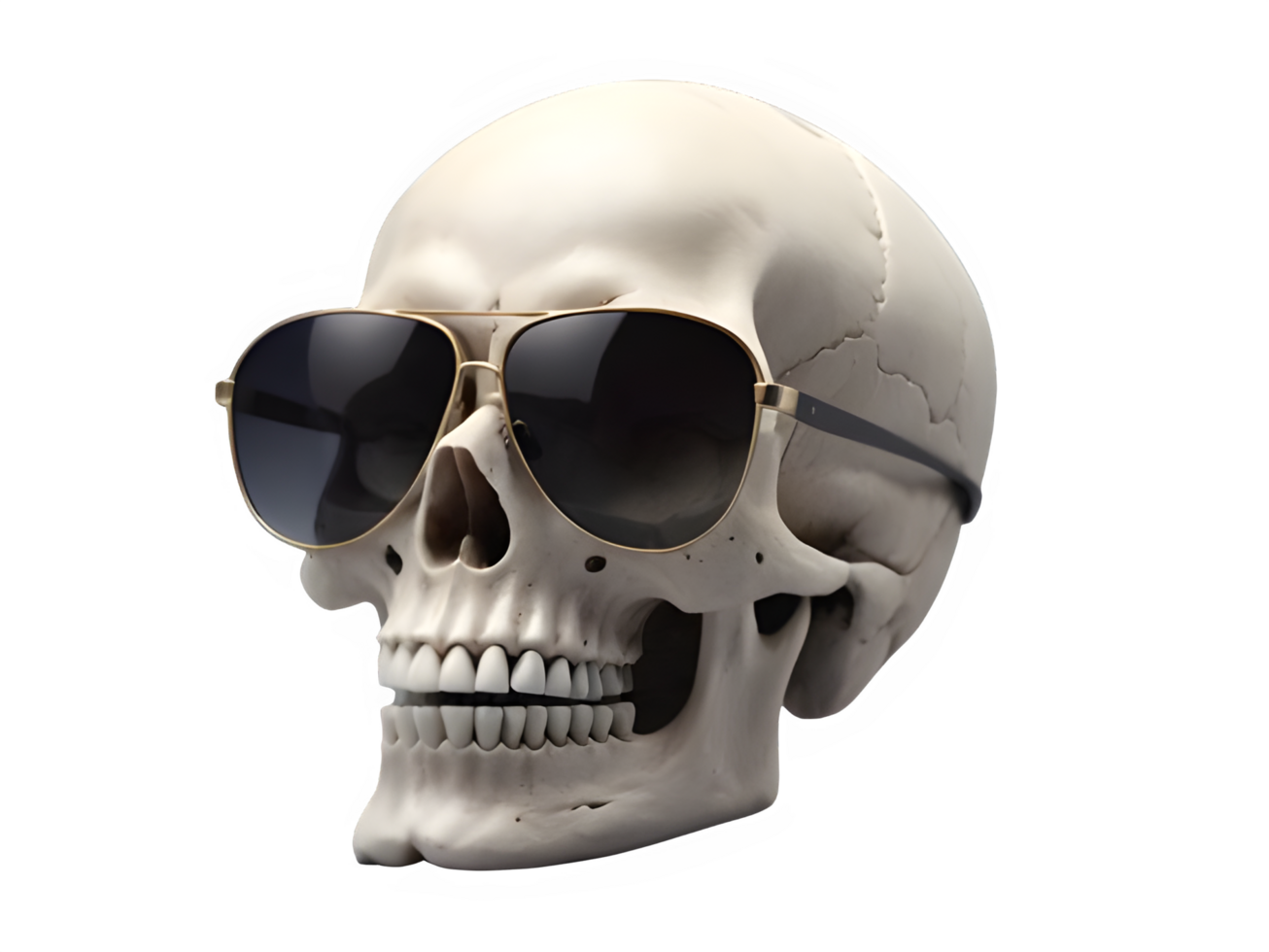 Skull in Aviator Sunglasses - Classic Cool Look png