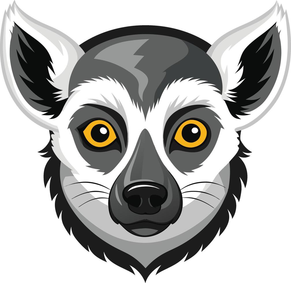 Charming Lemur Head Artwork Available on EPS File vector