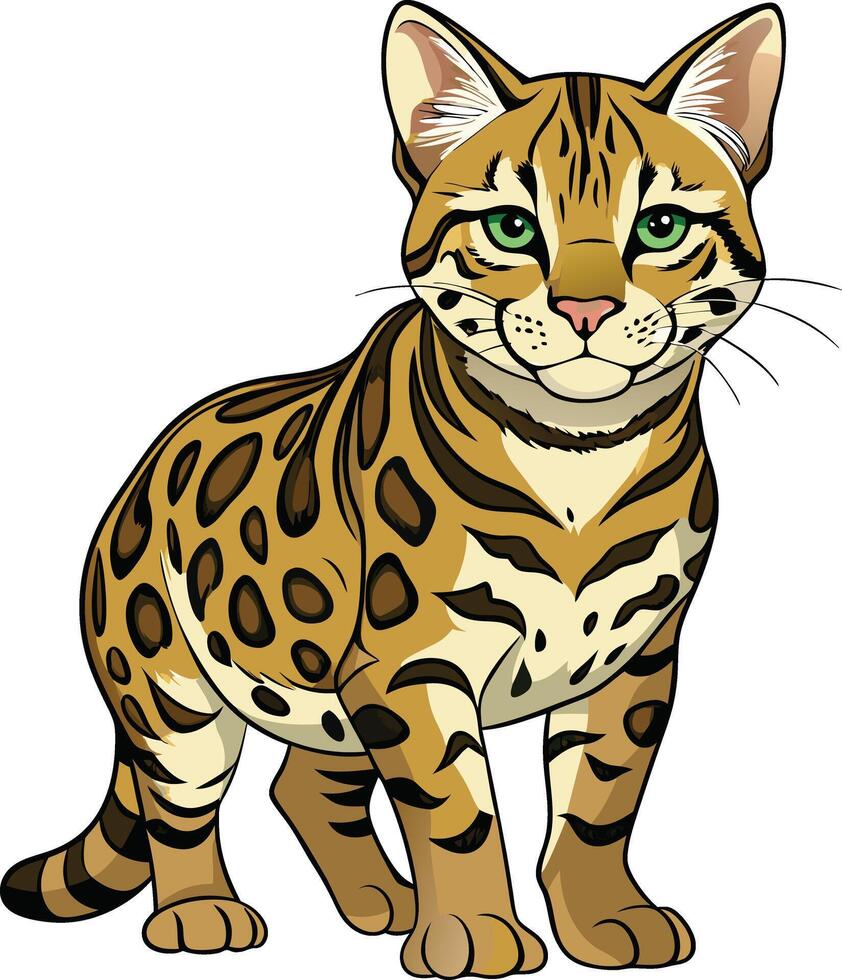 Mysterious Ocelot Artwork Available on EPS File vector