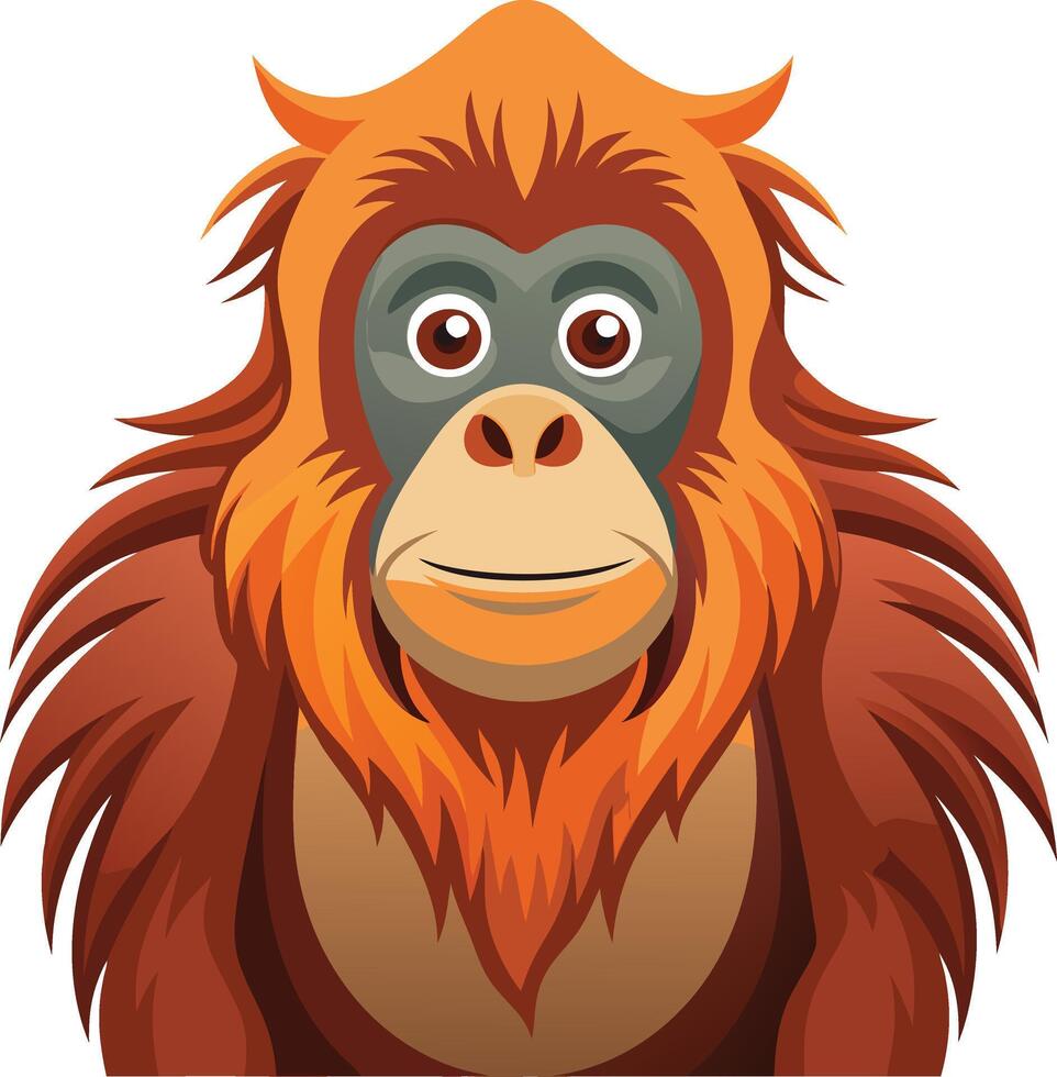Gentle Orangutan Artwork Available on EPS File vector