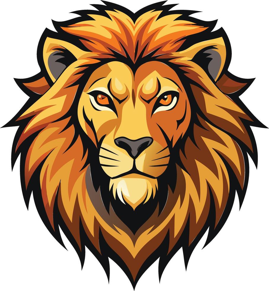 Regal Lion Head Illustration Available on EPS File vector
