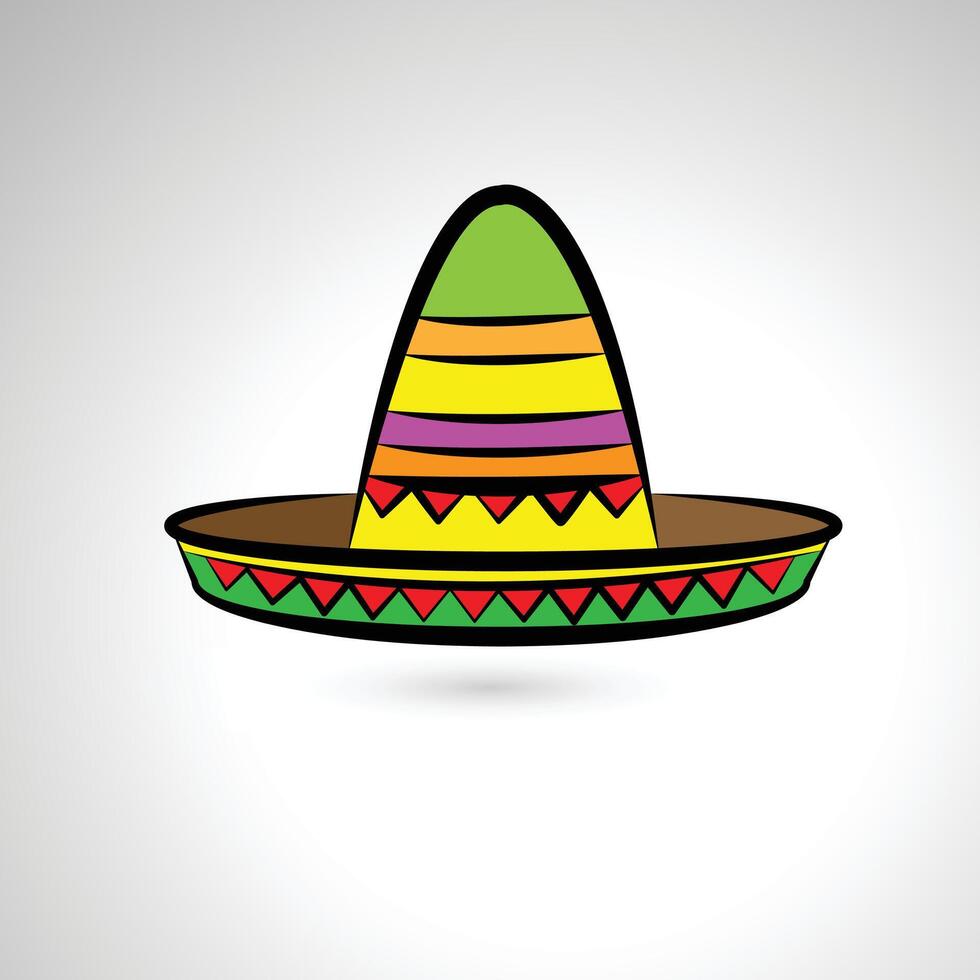 Sombrero hat icon in yellow and orange colors vector