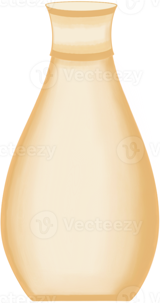 Beautiful shape and style of soft orange ceramic vase for decorate home and room. png