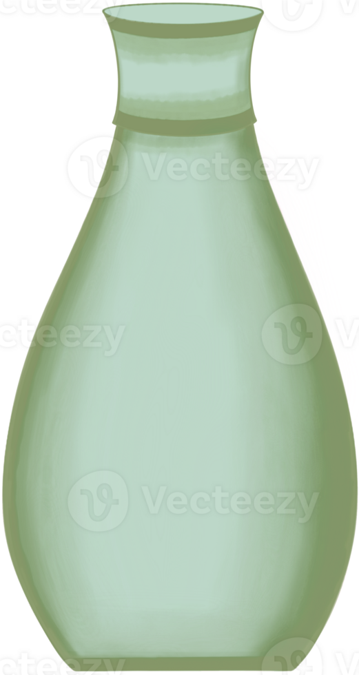 Beautiful shape and style of green ceramic vase for decorate home and room. png