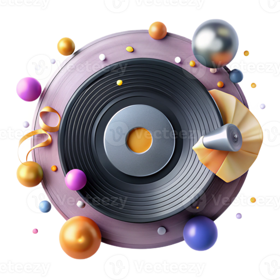 extraordinary minimalist Vinyl Record with Dust Cutout Vintage Music Texture high resolution png