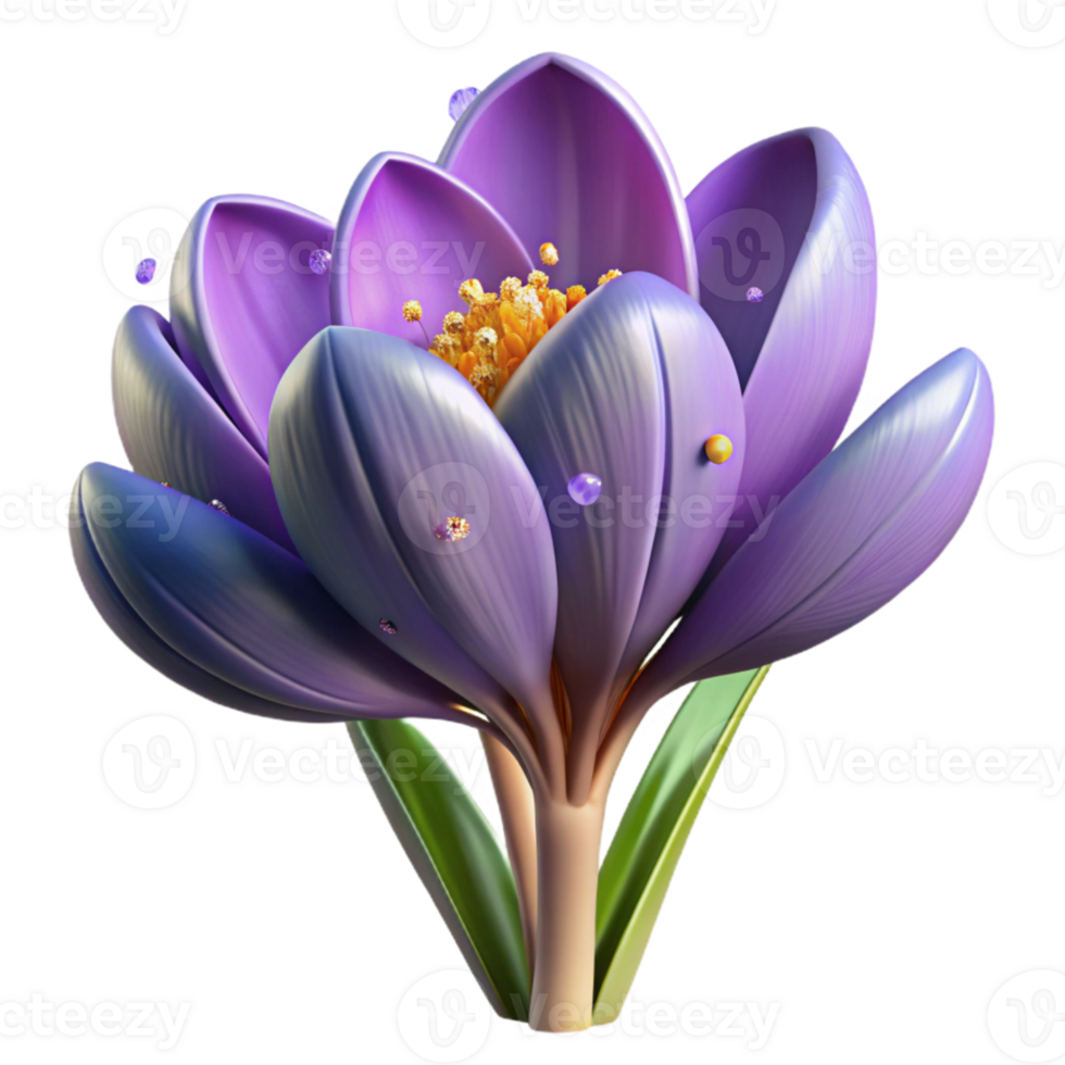 elegant creative Violet Crocus Texture Spring Flower Cutout authentic png