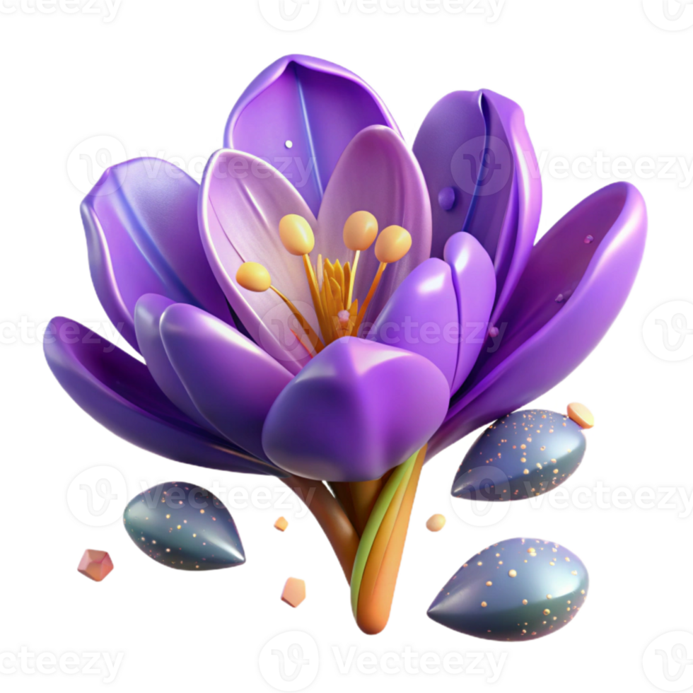 extraordinary creative Violet Crocus Texture Spring Flower Cutout exclusive png