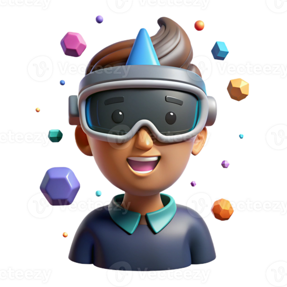 vibrant classic Virtual Reality Avatar Head Isolated for Profile Pictures authentic png