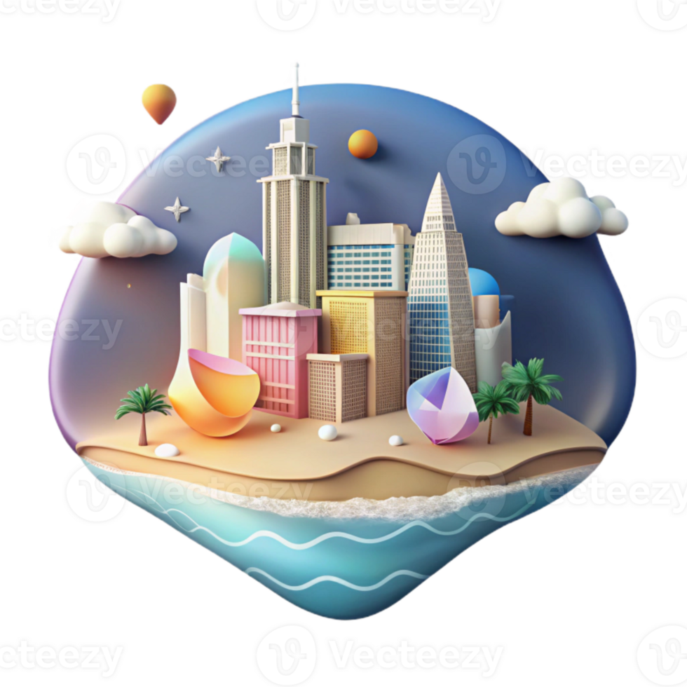 impressive minimalist Virginia Beach Skyline Atlantic Ocean View Cutout for Coastal Tourism premium png