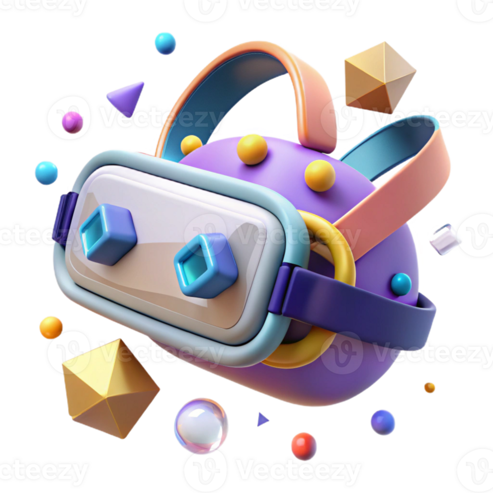 beautiful classic Virtual Reality Headset with Interface Isolated for Tech Design original png