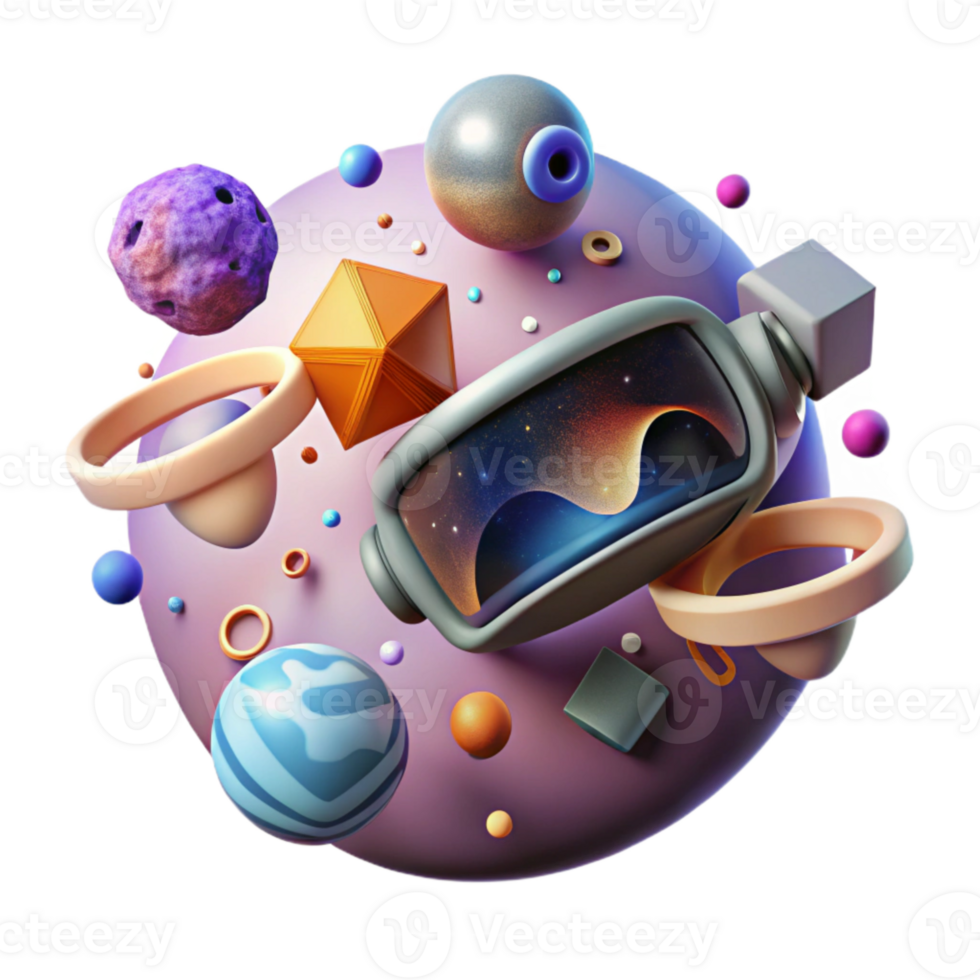 magnificent rustic Virtual Reality Outer Space Scene Isolated for Astronomy Education exclusive png
