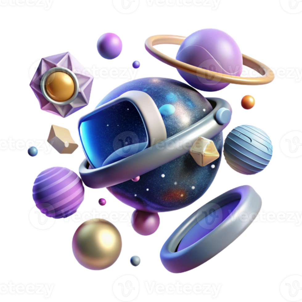 impressive abstract Virtual Reality Outer Space Scene Isolated for Astronomy Education exclusive png