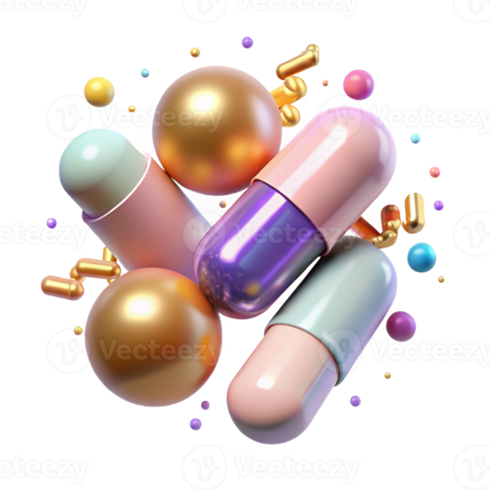 vibrant rustic Vitamins Supplement Capsules Isolated for Health Stores png