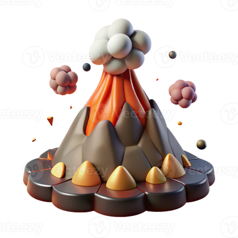 magnificent abstract Volcano Eruption Lava Flow Cutout for Geology Designs high quality png