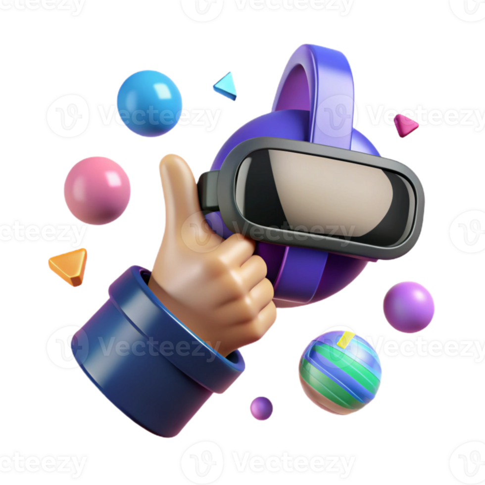 elegant abstract Vr Hand Giving Thumbs Up Transparent for Positive Feedback premium png
