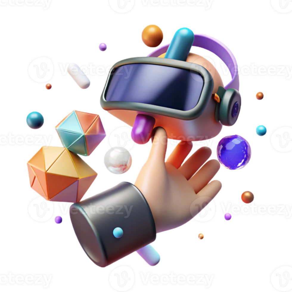 vibrant abstract Vr Hand Grabbing Object Transparent for Virtual Interactions high resolution png