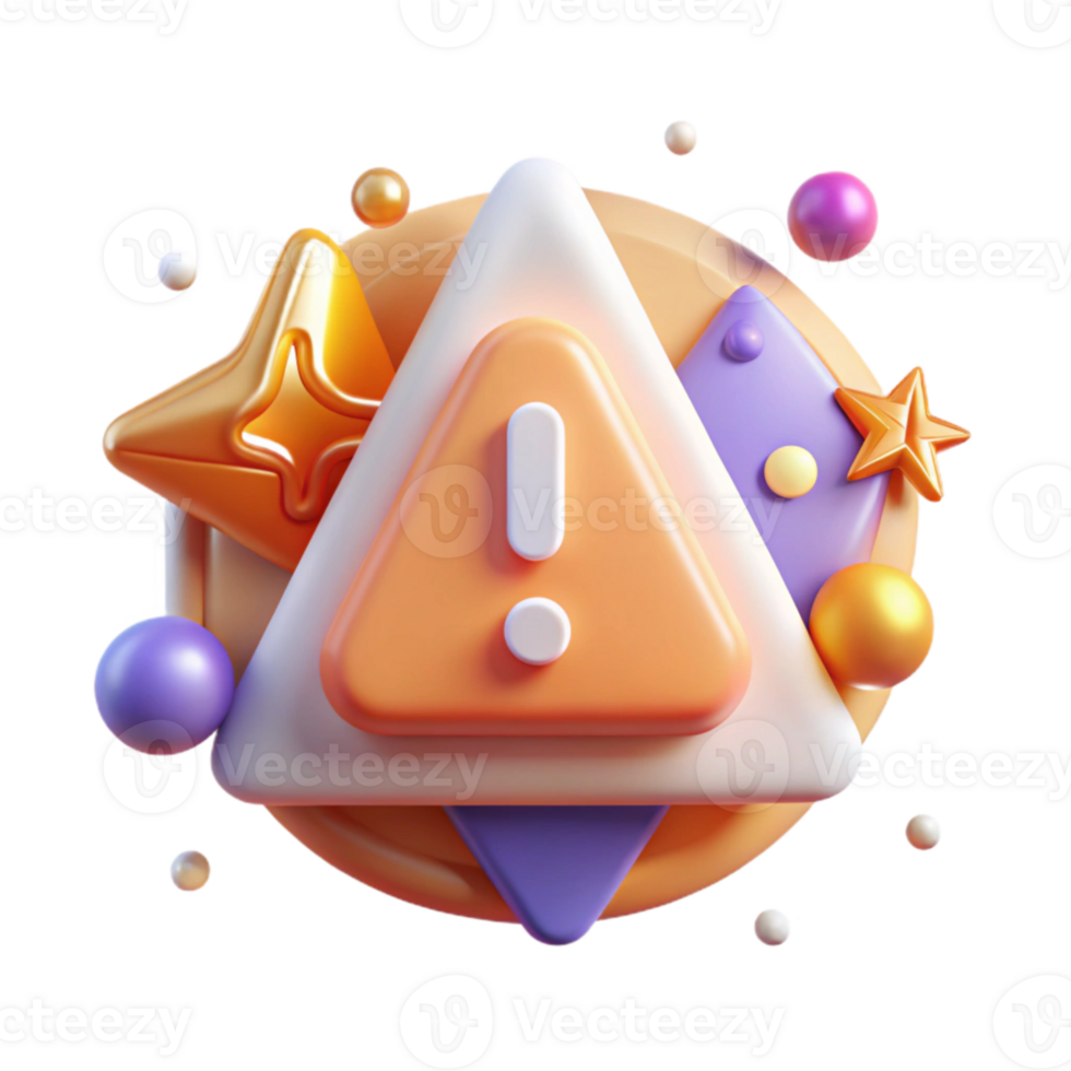 vibrant artistic Warning Exclamation Mark Icon Isolated for Error Notifications exclusive png