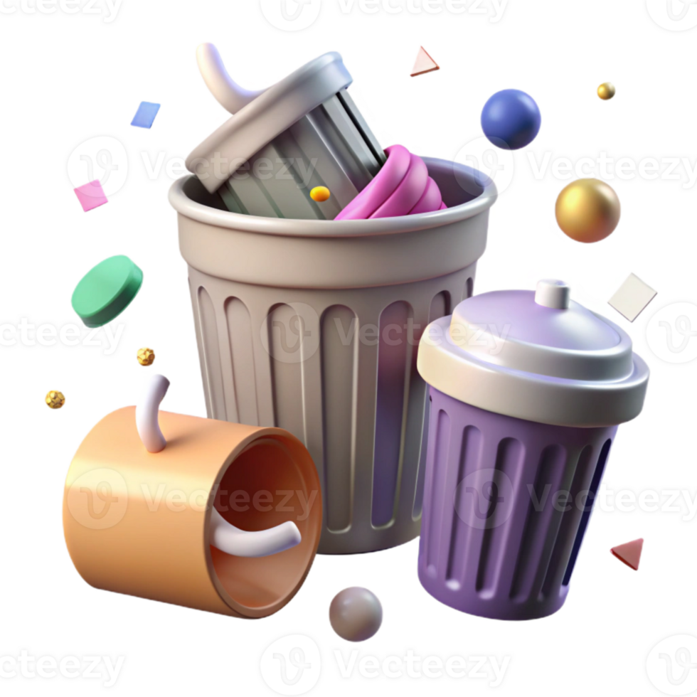 magnificent artistic Wastebasket Trash Can Office Cleaning Cutout for Workspace Hygiene high resolution png