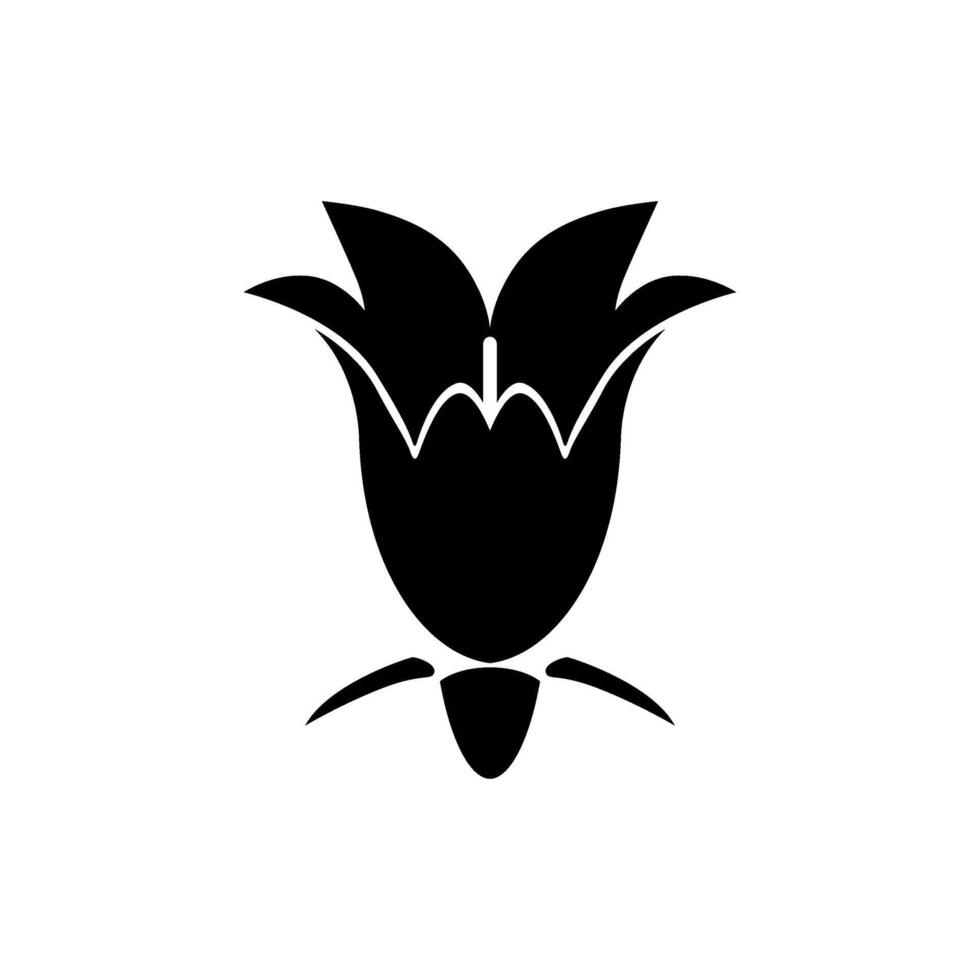 Silhouette of the Floral Emblem of Sweden, Swedish Bell, Campanula rotundifolia, Harebell, small bluebell, can use for Logo, Apps, Pictogram, Emblem, Ornate, Decoration,, etc. vector