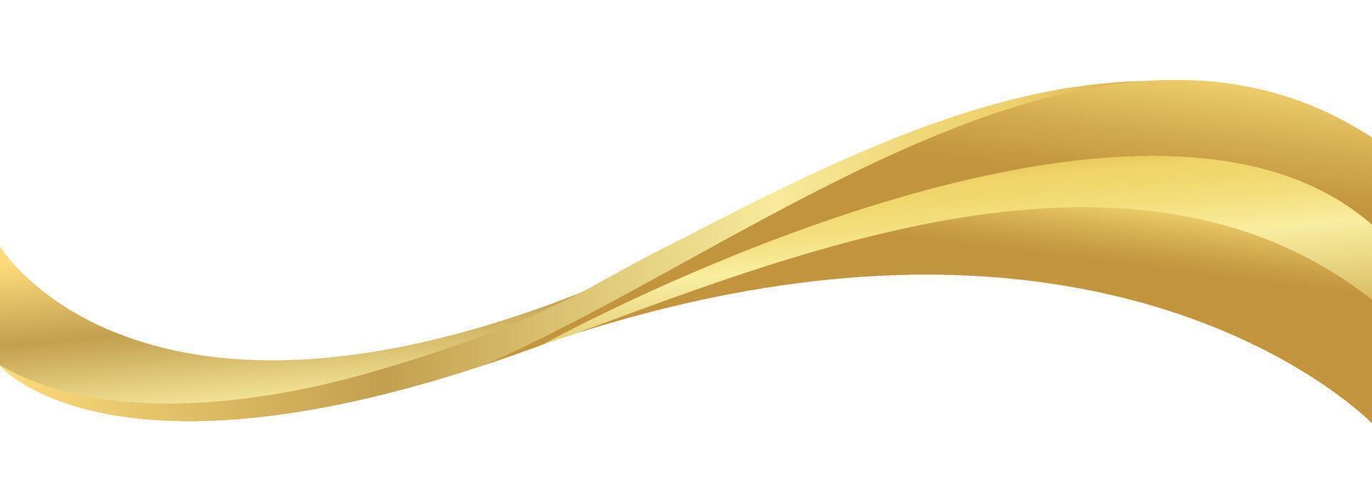 gold wave curve, golden wave corner shape for element, stripes ribbon golden graphic, striped gold vector