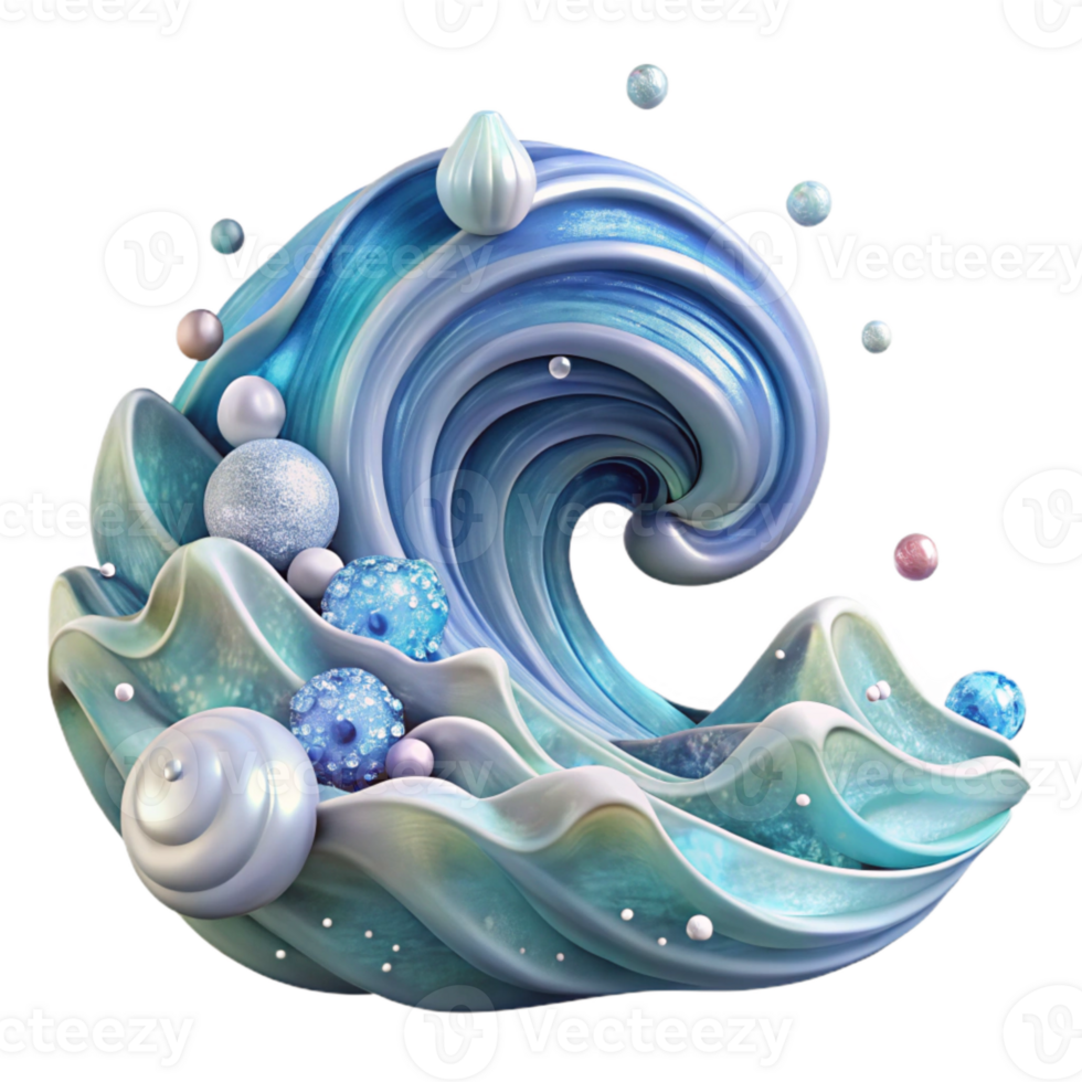 extraordinary artistic Watercolor Ocean Waves Pattern Isolated for Textile Design png