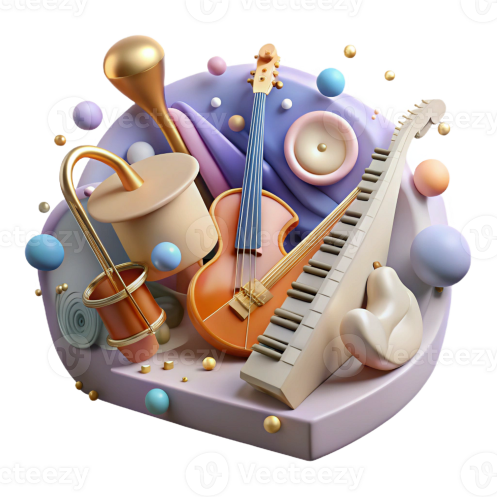 magnificent rustic Wedding Music Notes and Instruments Isolated for Entertainment high resolution png