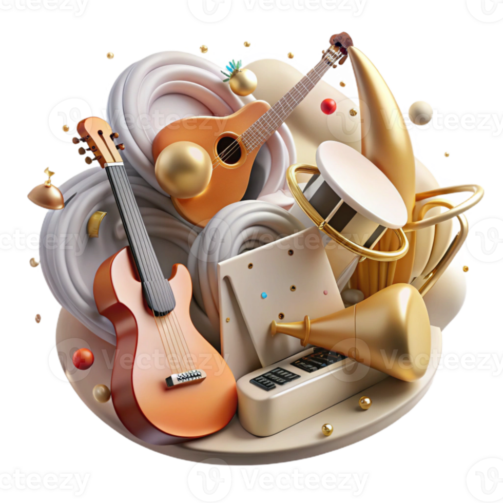 extraordinary classic Wedding Music Notes and Instruments Isolated for Entertainment genuine png