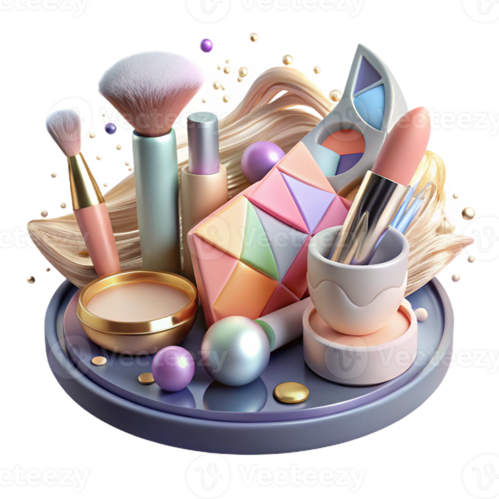 serene modern Wedding Makeup Palette and Brushes Transparent Background exclusive png