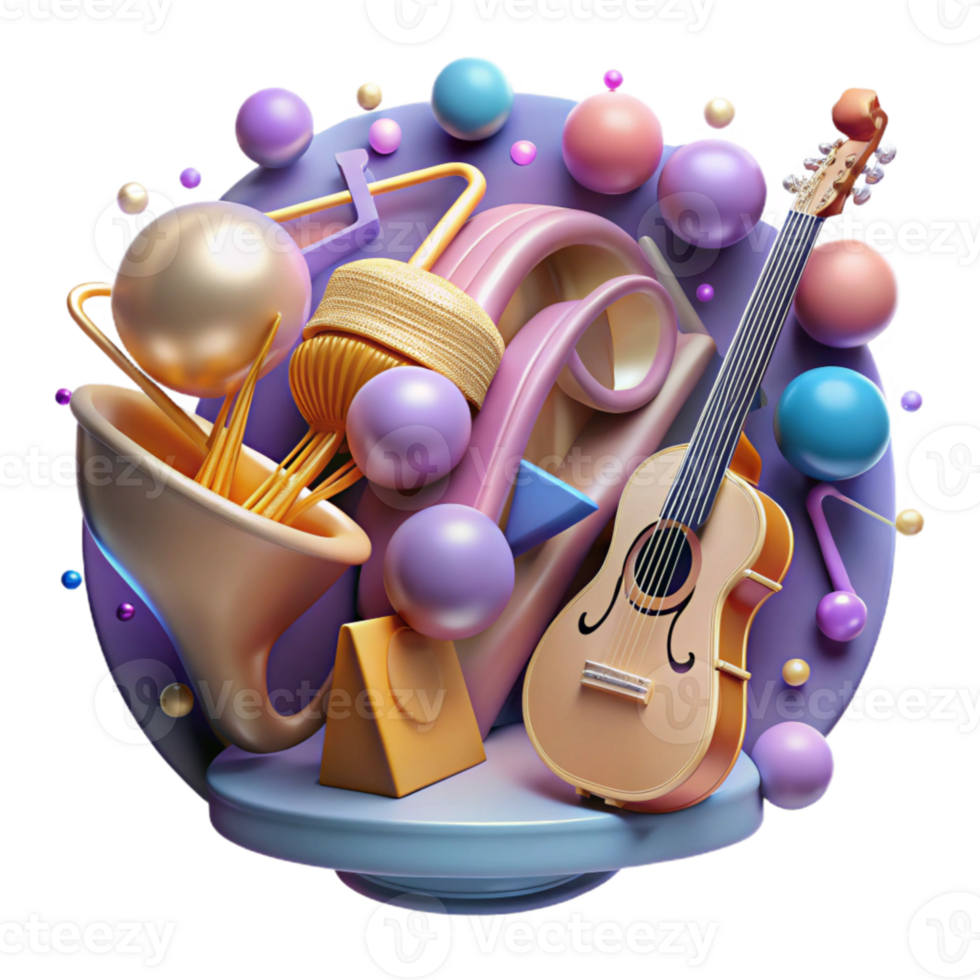 wonderful traditional Wedding Music Notes and Instruments Isolated for Entertainment exclusive png