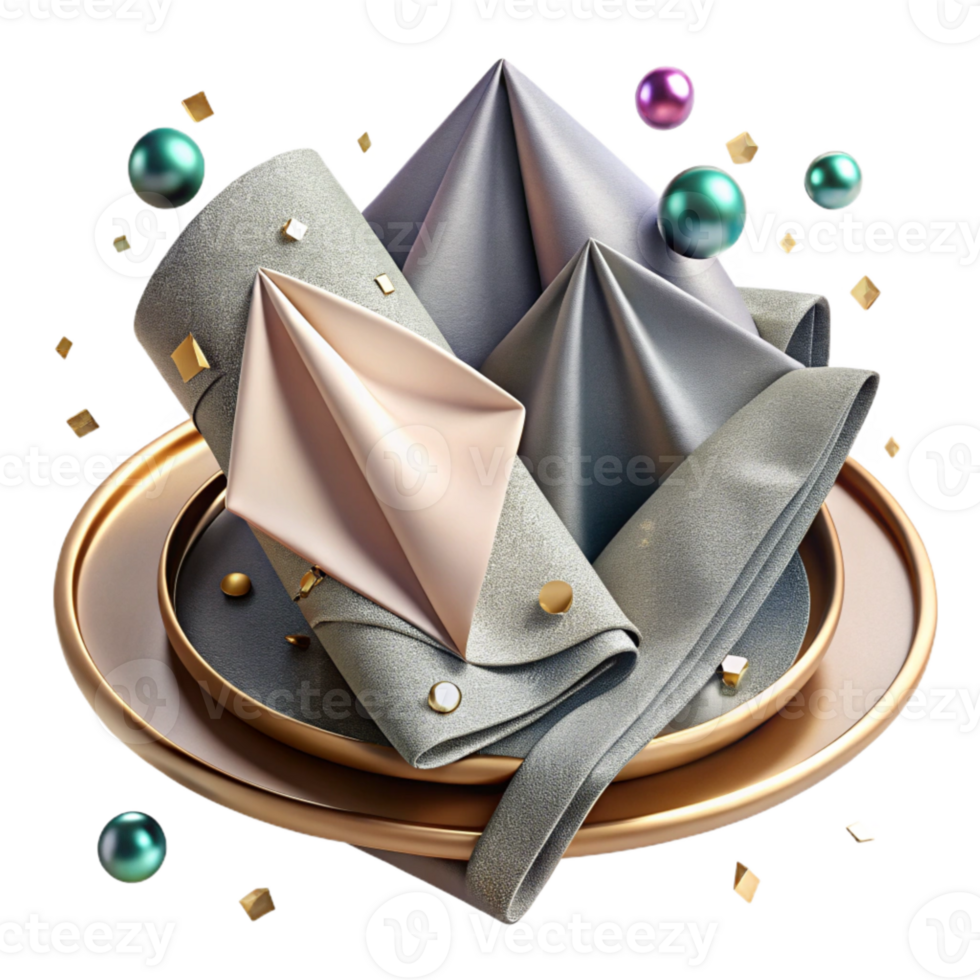 impressive traditional Wedding Napkins Folded Elegant Design Isolated Cutout detailed png