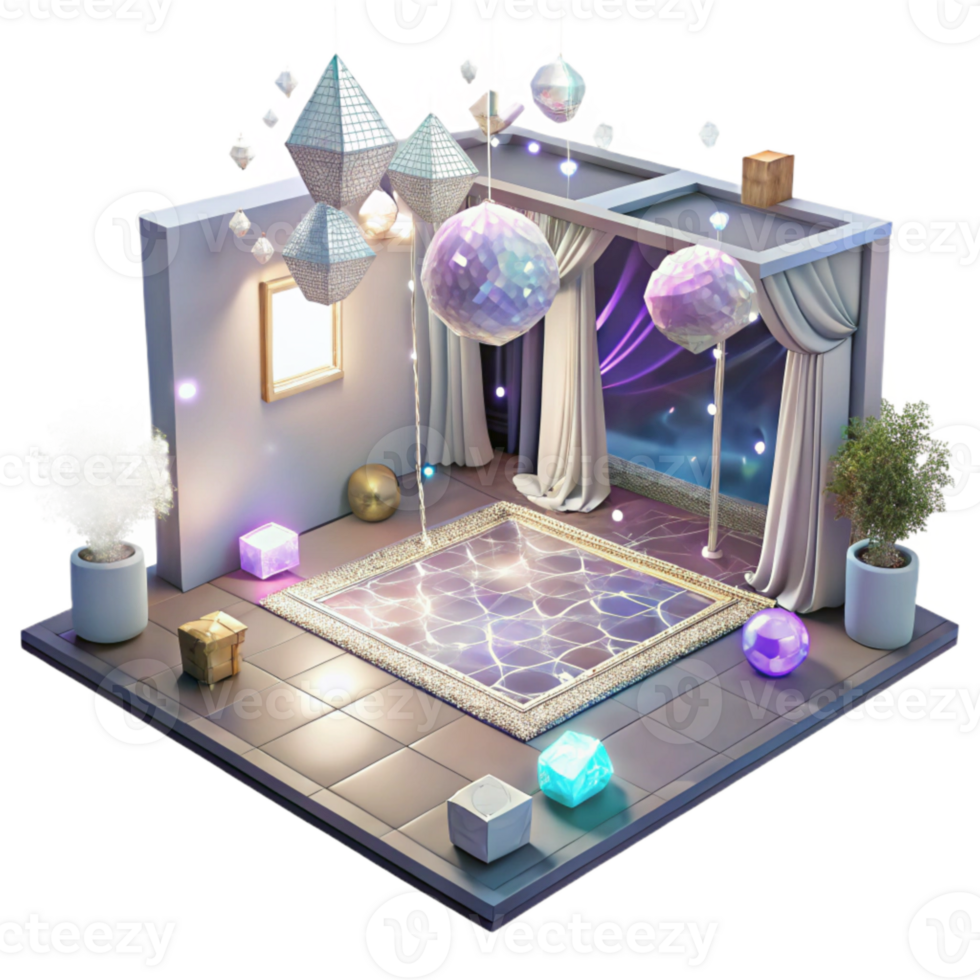 serene rustic Wedding Reception Dance Floor with Lights Cutout for Entertainment Venues exclusive png