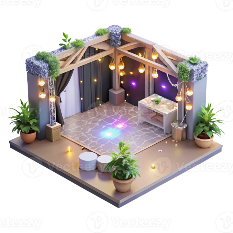 vibrant rustic Wedding Reception Dance Floor with Lights Cutout for Entertainment Venues original png