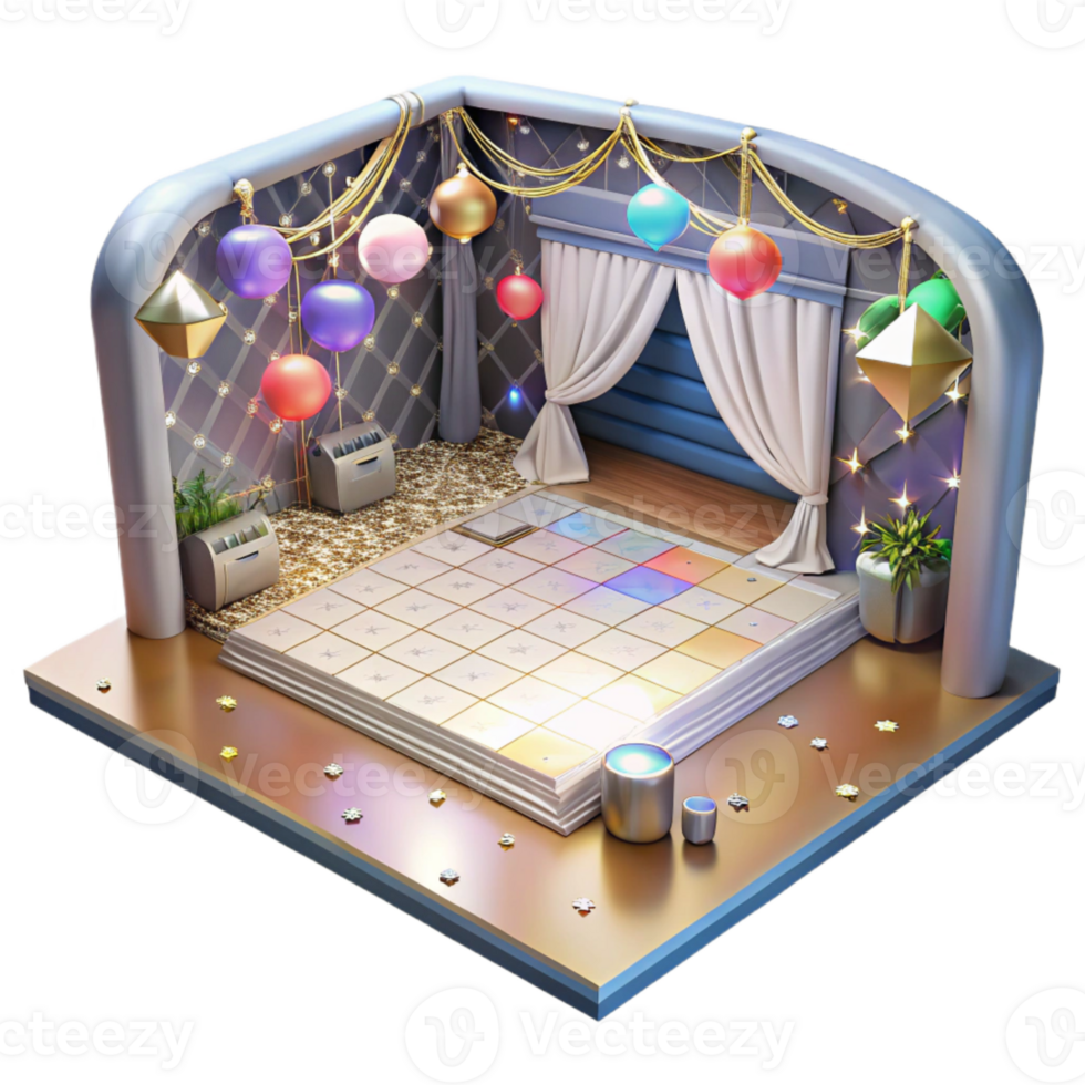 impressive contemporary Wedding Reception Dance Floor with Lights Cutout for Entertainment Venues high resolution png