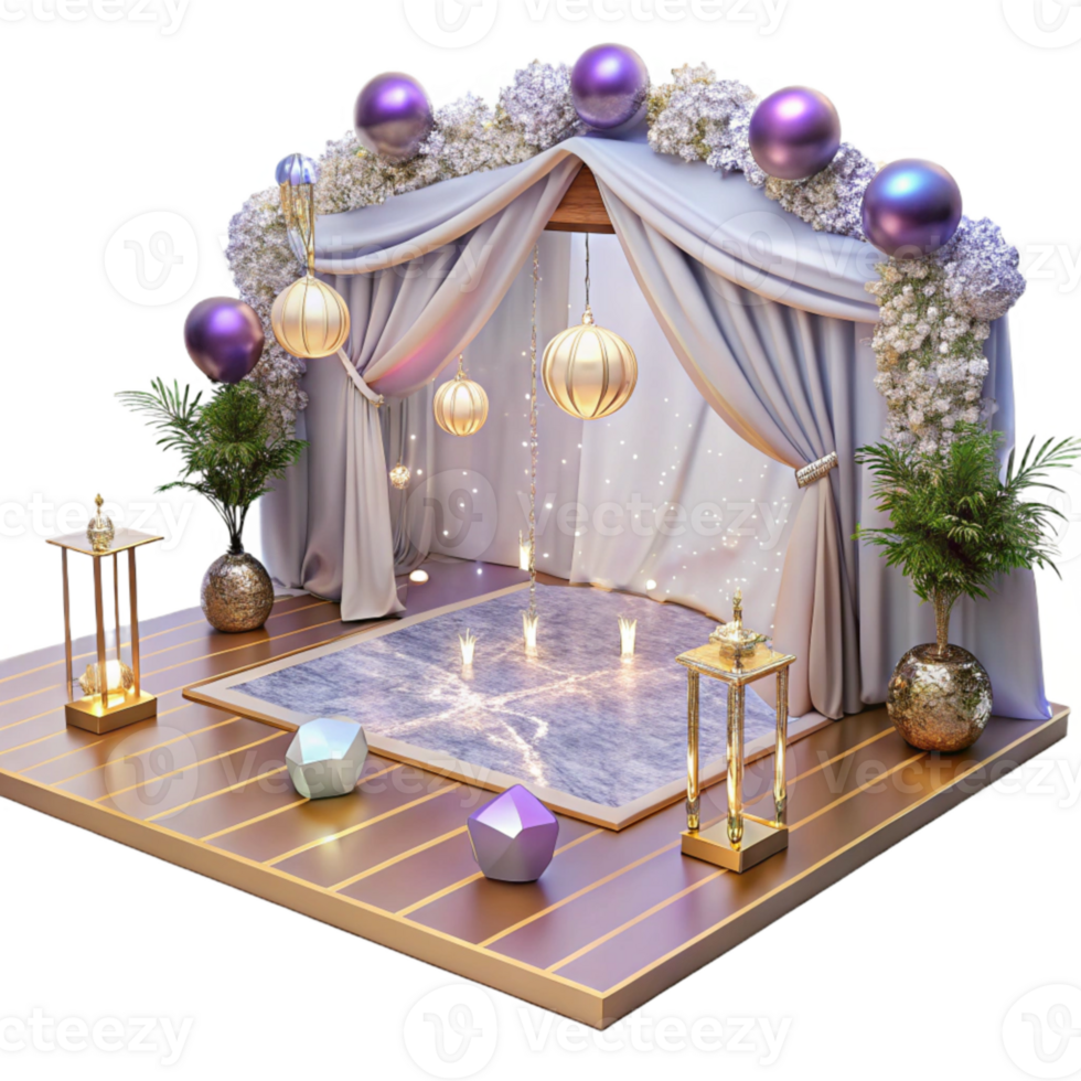 vibrant classic Wedding Reception Dance Floor with Lights Cutout for Entertainment Venues detailed png