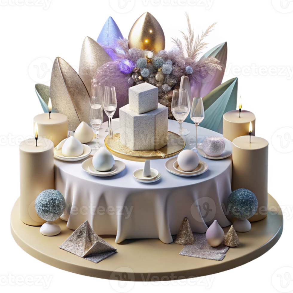 elegant traditional Wedding Reception Tables Decorated Cutout for Venue Photography high resolution png