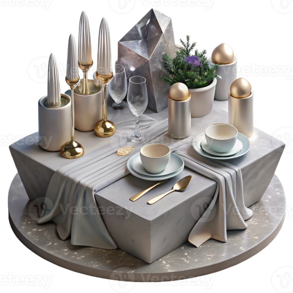 extraordinary minimalist Wedding Table Setting Silverware Isolated for Event Planning original png