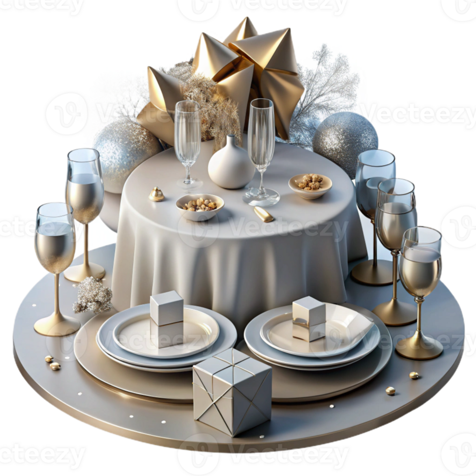 impressive vintage Wedding Table Setting Silverware Isolated for Event Planning high resolution png