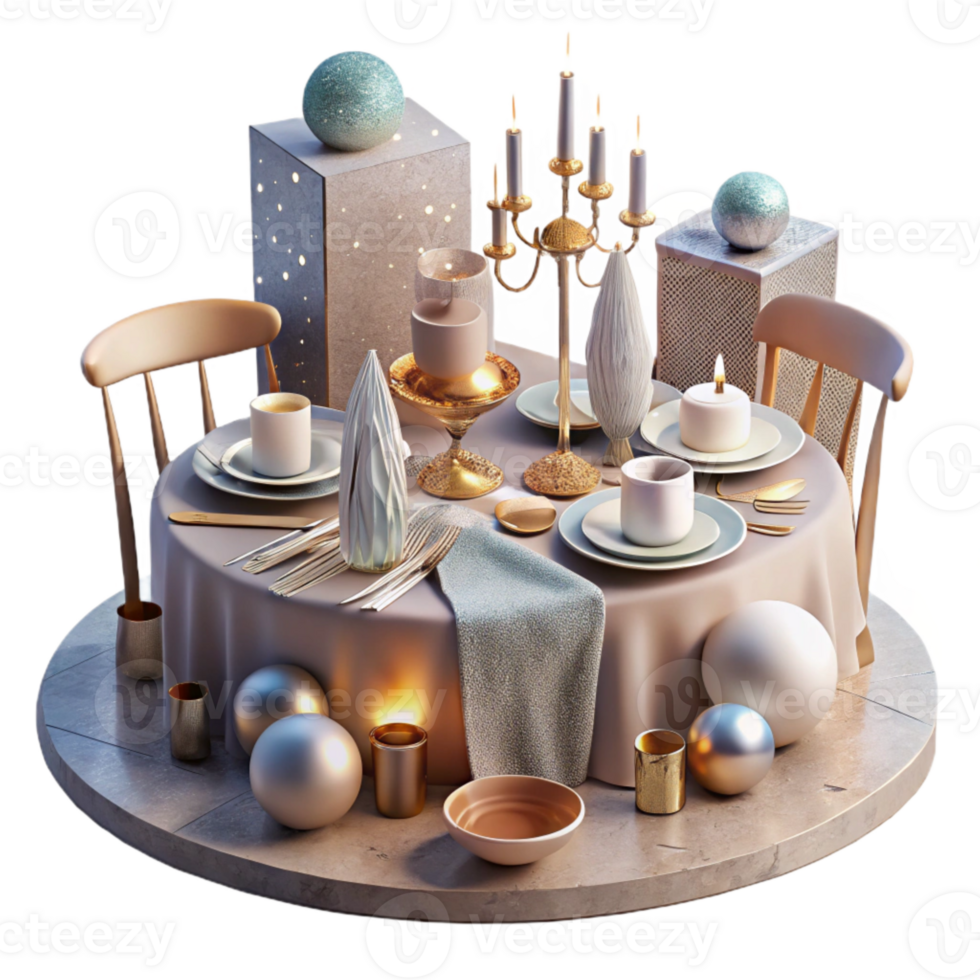 stunning traditional Wedding Table Setting Silverware Isolated for Event Planning professional png
