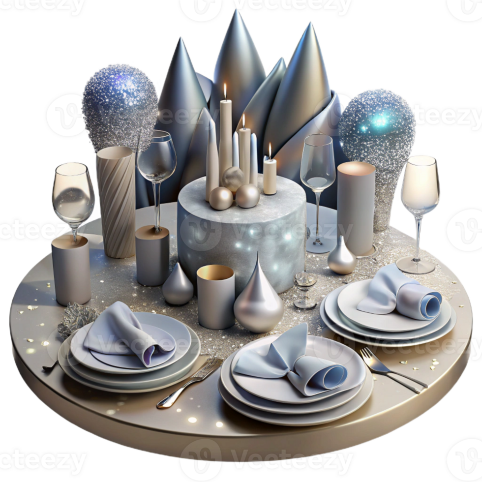 impressive minimalist Wedding Table Setting Silverware Isolated for Event Planning png