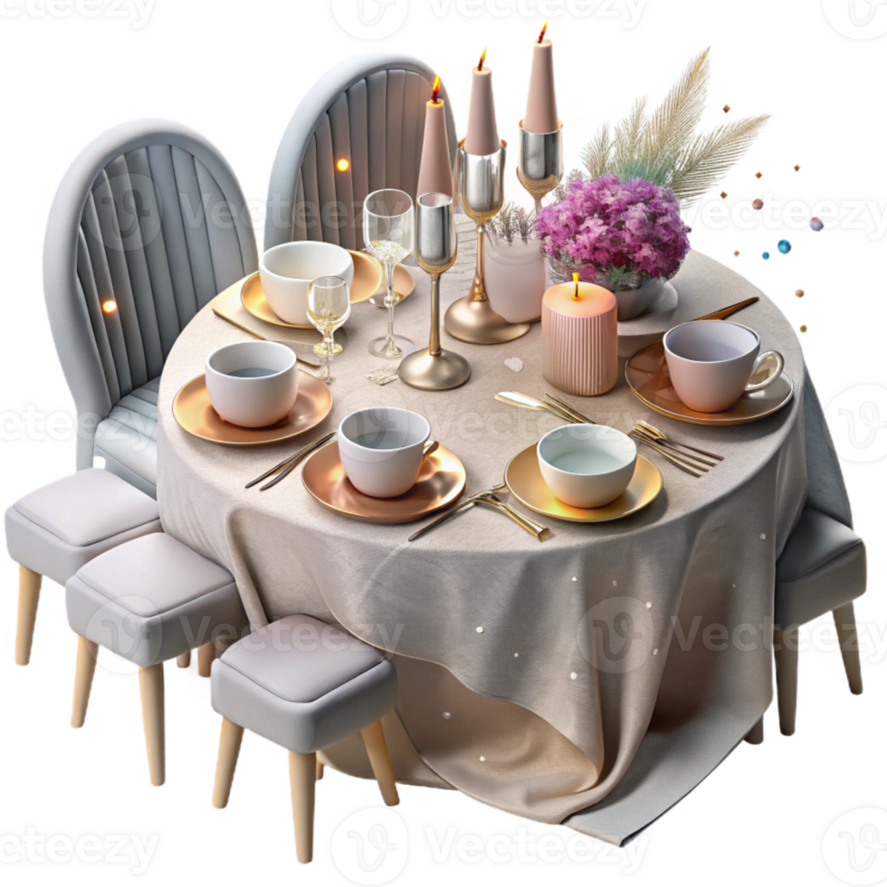 magnificent rustic Wedding Table Setting Silverware Isolated for Event Planning professional png