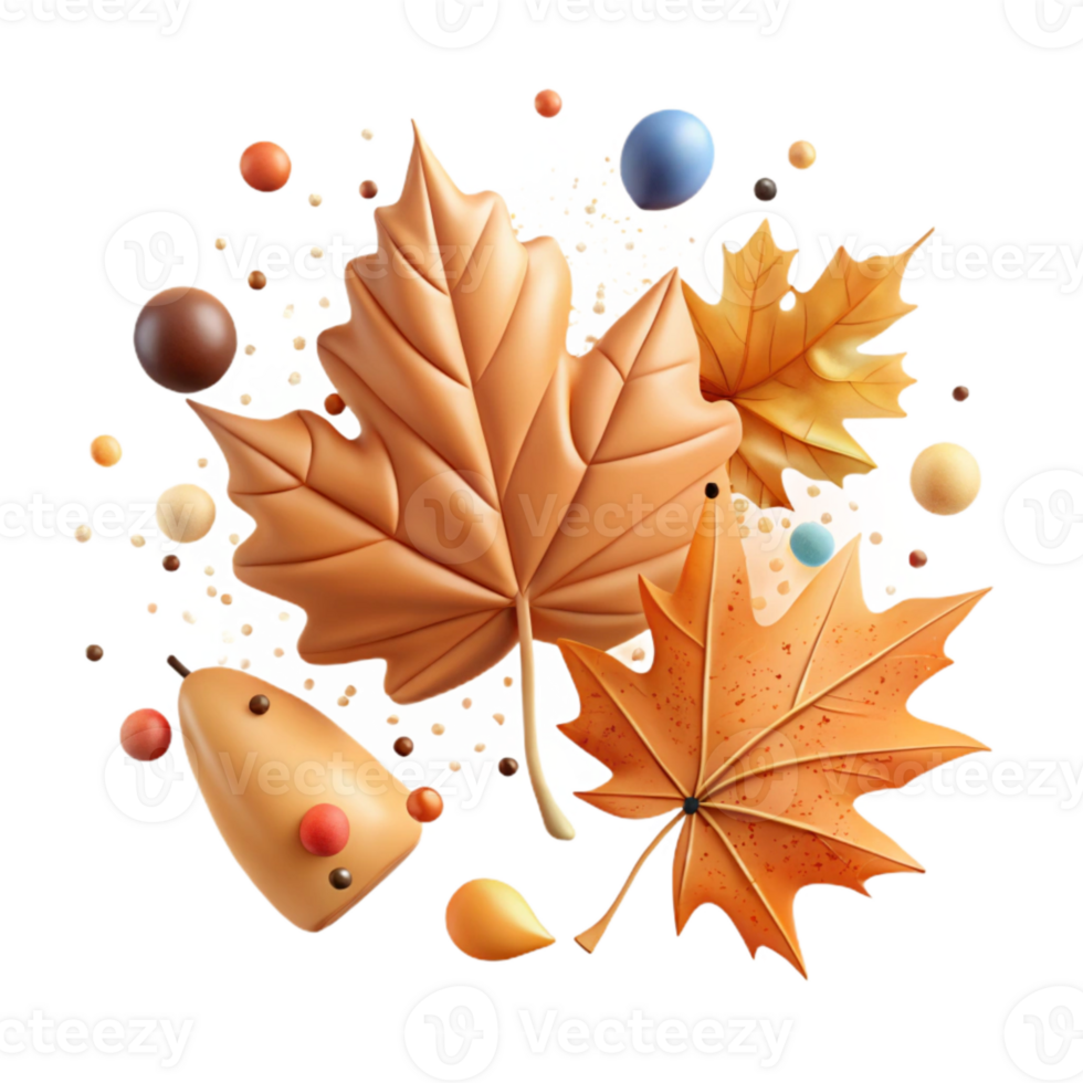 beautiful artistic Autumn Leaves Falling Cutout for Seasonal Graphics professional png