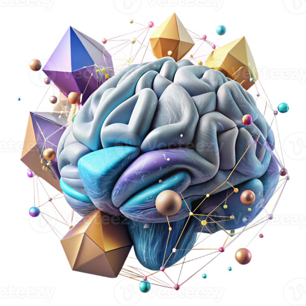 wonderful rustic Abstract Brain Isolated Surreal Mind Design detailed png