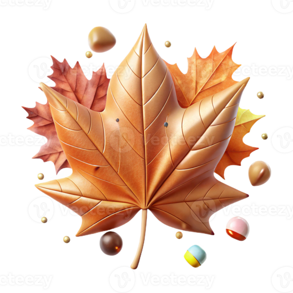wonderful abstract Autumn Maple Leaf Collection Isolated for Fall Projects authentic png