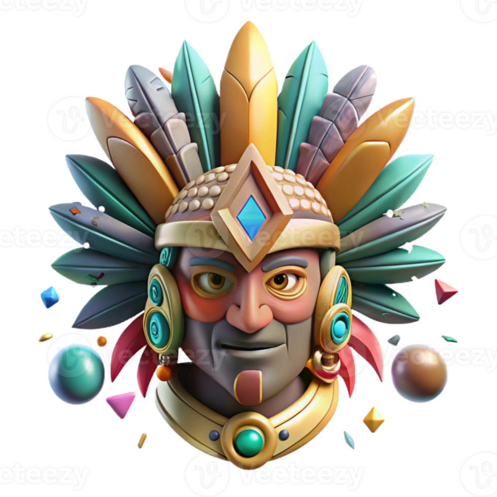 dramatic minimalist Aztec Warrior Headdress Cutout for Tribal Costumes genuine png